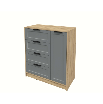 Тумба Тренд КТ-Т90 (Дуб золотой ЛДСП/ Серый ЛМДФ) Ш900 В1020 Г451